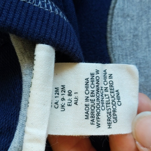 rorie whelan navy bear hoodie sweatshirt 12 months baby boy - Picture 3 of 8